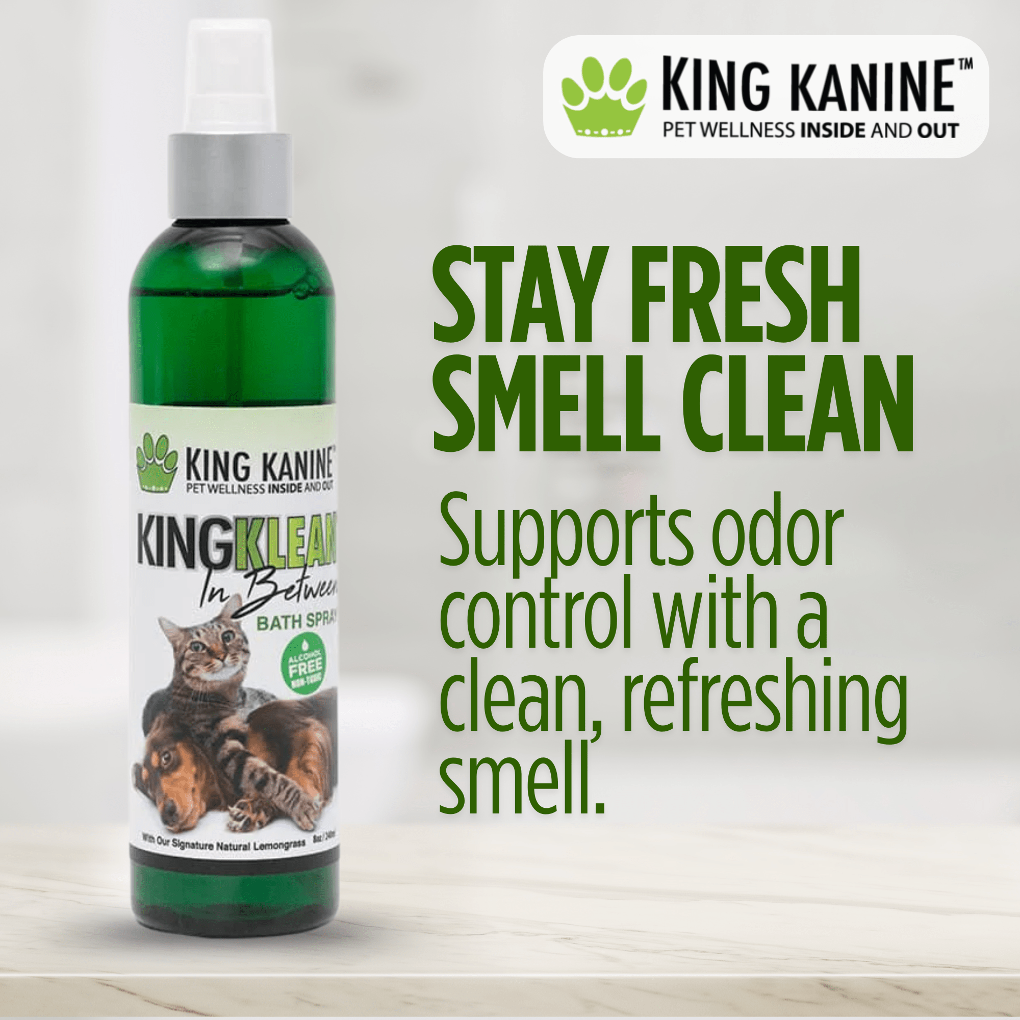KING KLEAN In Between Bath (Pet Odor Eliminator) Spray