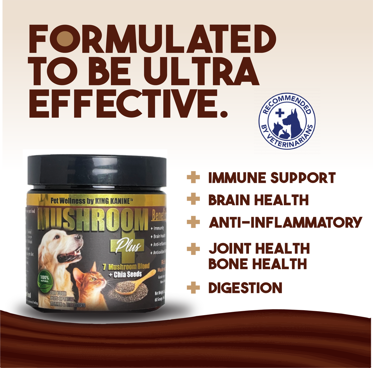 Mushroom Plus+ Healthy Supplement for Dogs & Cats