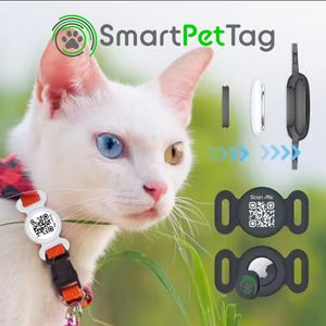 Smart Pet Tag + AirTag Holder - Custom engraved with your pets important ID