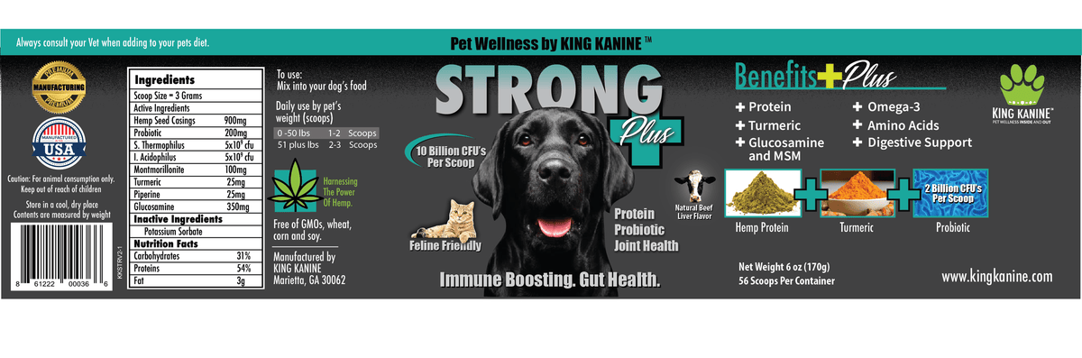 Strong Plus + Probiotic, Protein, &amp; Joints - for Dogs &amp; Cats