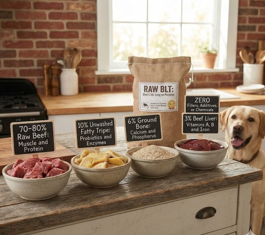 Fresh raw dog food ingredients