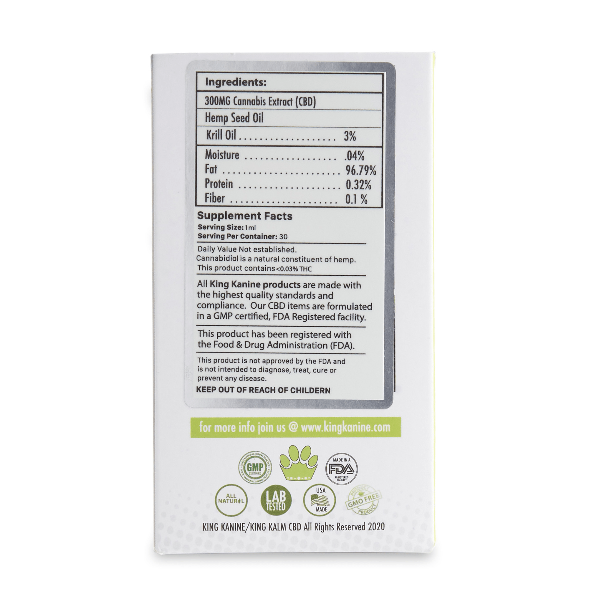 KING KALM CBD 300mg for German Shorthaired Pointers