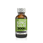 KING KALM CBD 300mg bottle for large pets, featuring a green label and a sealed cap, designed for dogs 45 to 65 lbs.